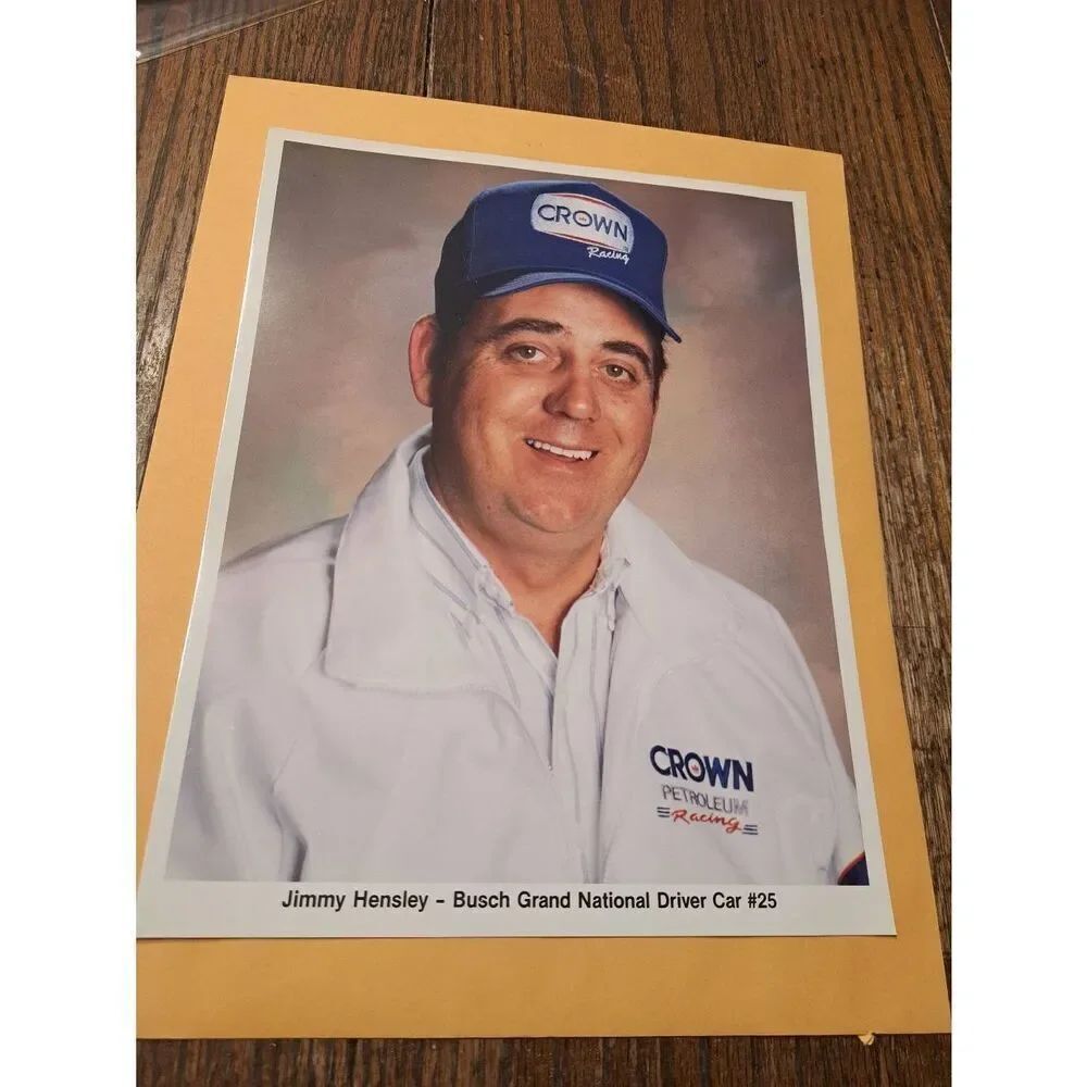 Vintage Jimmy Hensley NASCAR Promo Photo 8.5x11 Crown Petroleum #25 Busch 1980s